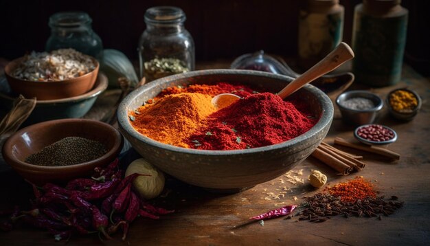 Spicy curry powder and paprika seasoning blend generated by AI