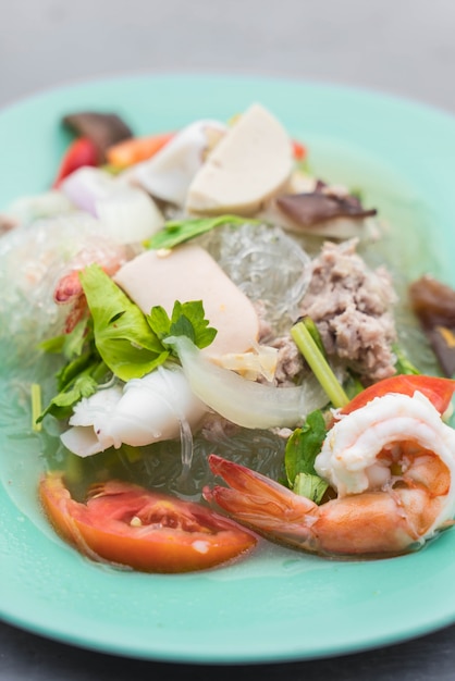 Spicy seafood vermicelli salad