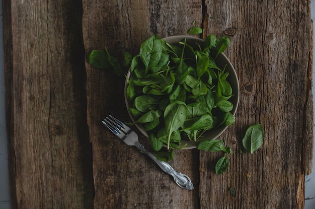 Spinach on the table