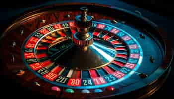 Free photo spinning roulette wheel brings chance risk and wealth to casino generated by ai