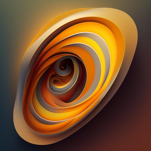 A spiral design with orange and yellow colors.