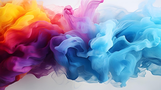 splash of rainbow paint in white background