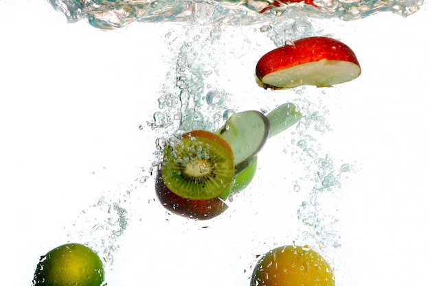 Splash water with freshnes fruits