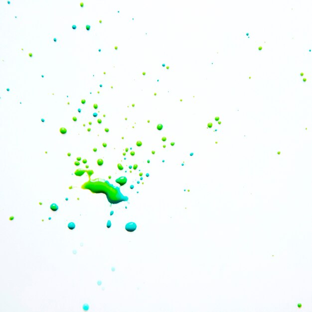 Splattered paint drops on white