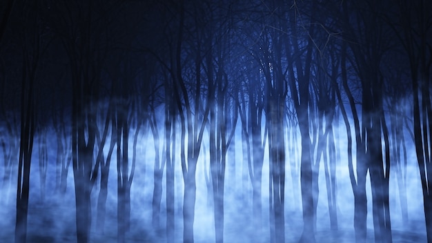 Free Photo spooky foggy forest