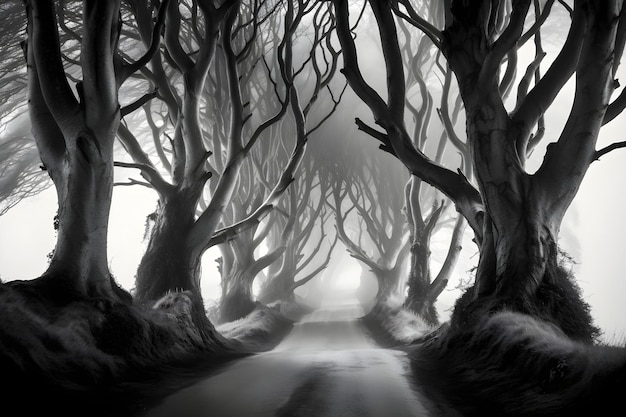 Free Photo spooky forest landscape