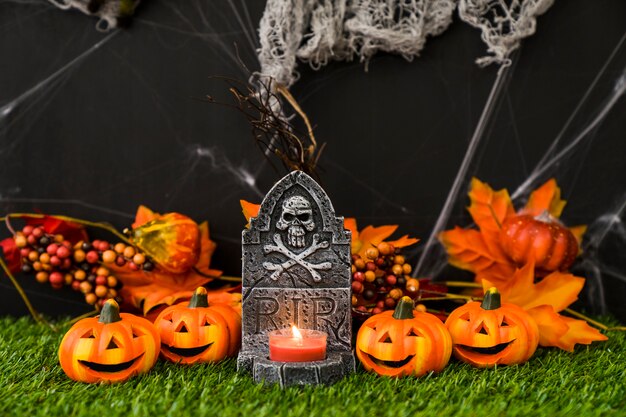 Spooky halloween graveyard decoration