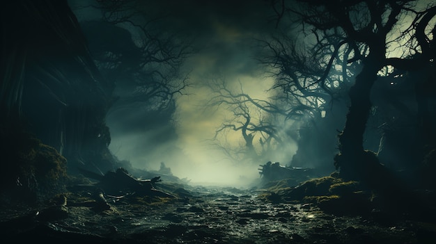 Free photo spooky outdoors background