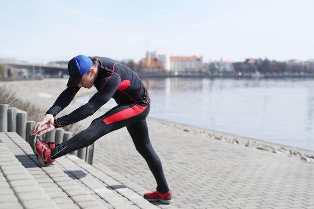 Sport man in outdoor streets