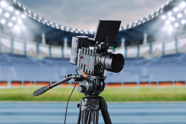 Sport news with professional camera recording