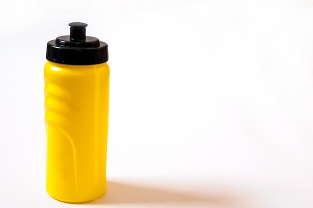 sport plastic water bottle on white