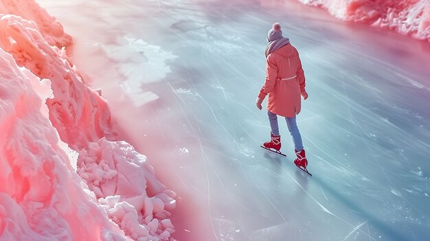 Sport practiced on surreal ice cream land