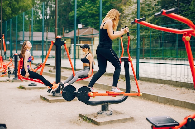 Sports girl in a park 