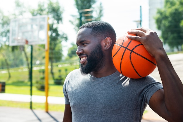 Sporty man  smiling medium shot