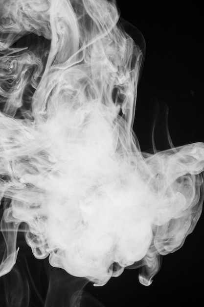 Free Photo spread white cloudy smoke on black background