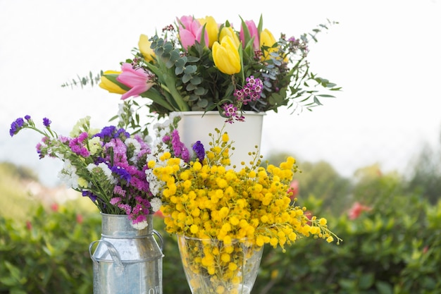 Free Photo spring scene with different vases