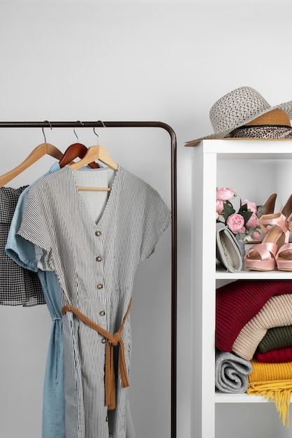 Free photo spring wardrobe switch over still life