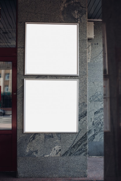 Square billboards on the street