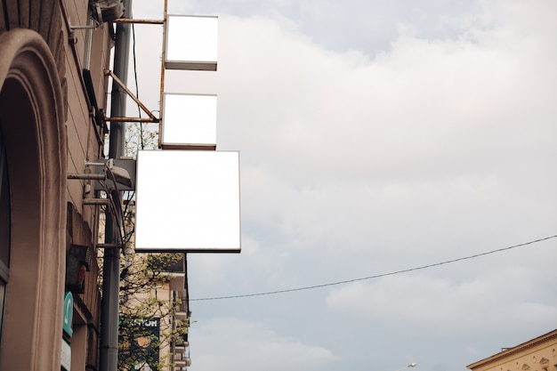 Square billboards on the street