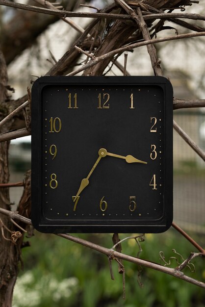 Square clock outdoors still life