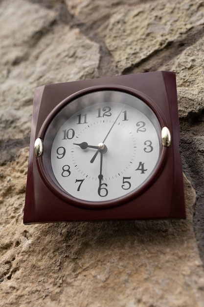 Free Photo square clock outdoors still life