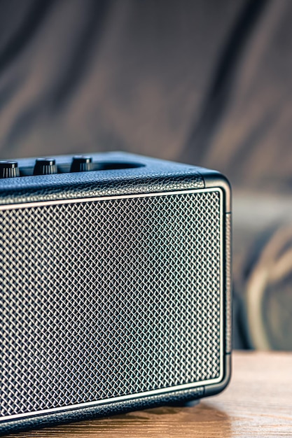 Free Photo square music speaker closeup in the interior of the room