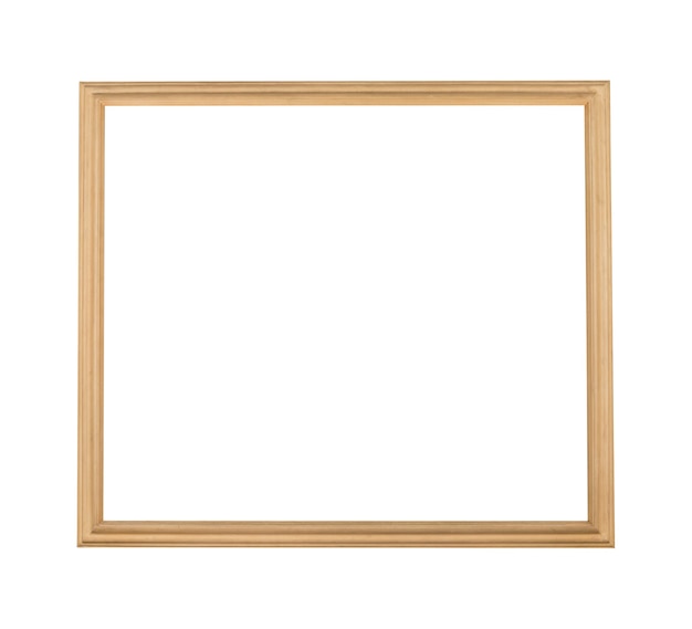 Square wooden frame for painting or picture isolated on a white background