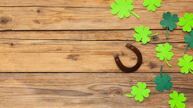 Free Photo st patrick elements frame above view