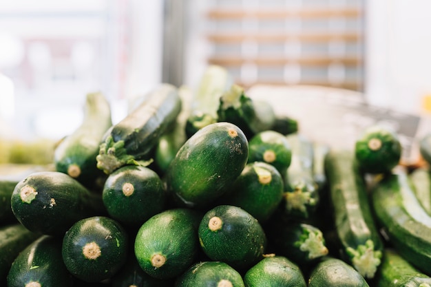 Stack of green zucchini