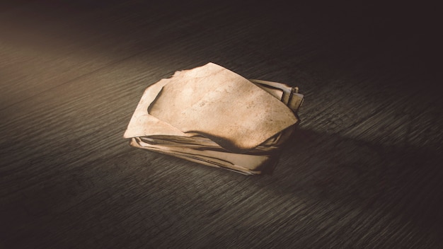 Stack of old paper sheets