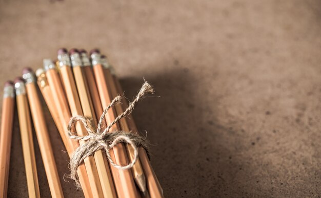 a stack of pencils