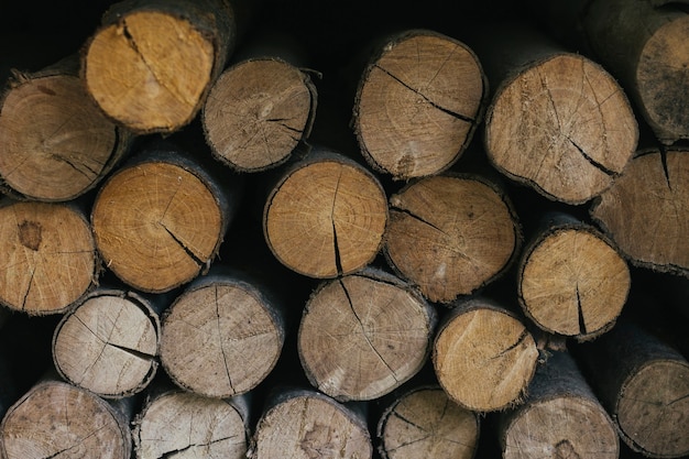 Stack of timbers textured background