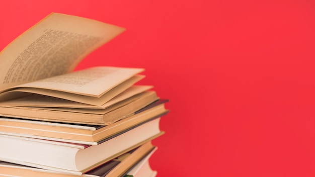 Stack of vintage hardcover books