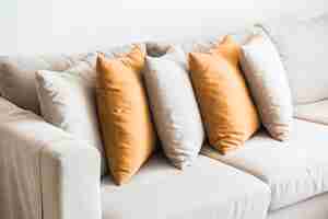 Free photo stacked cushions