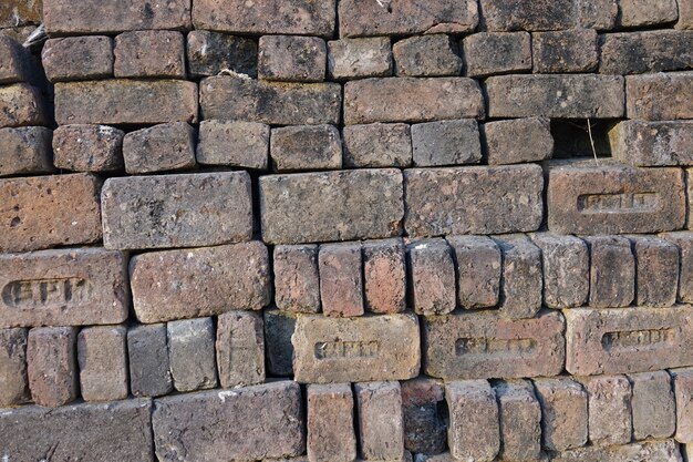 Stacked gray stone bricks