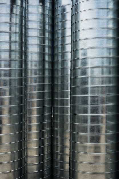 Free photo stainless steel silos