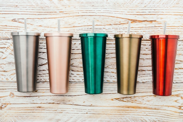 Free photo stainless and tumbler cup