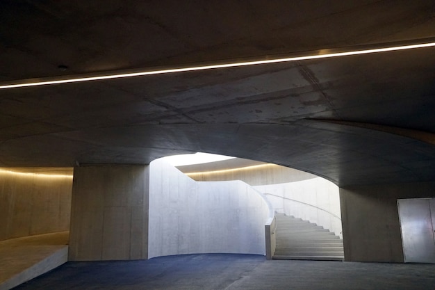 Free photo staircase in the stone building leading to outside