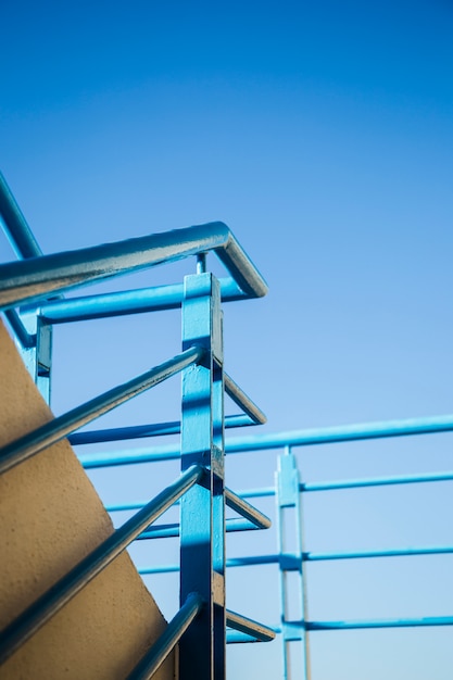 Free photo stairs rail with sky