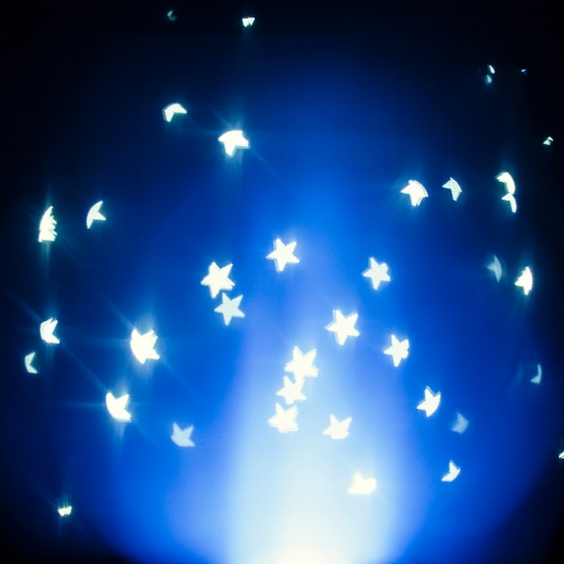 Star-shaped lights on blue