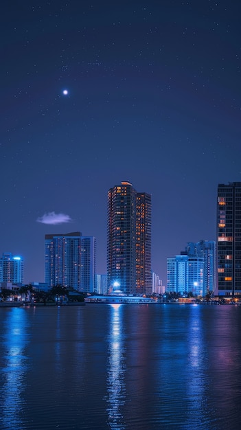 Starry sky over the town