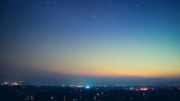 Free Photo starry sky over the town