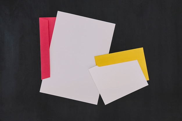 Free photo stationery set with red and yellow envelopes