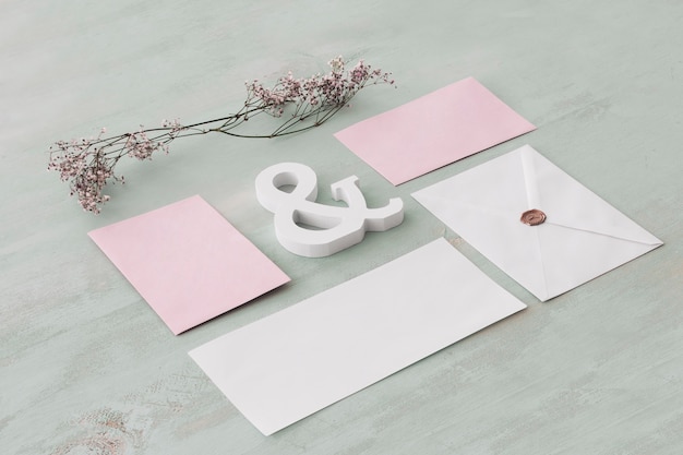 Free photo stationery wedding concept