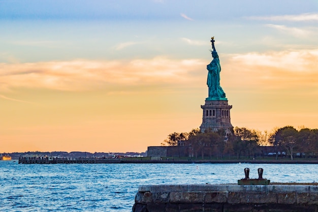 Statue of liberty seen from afar