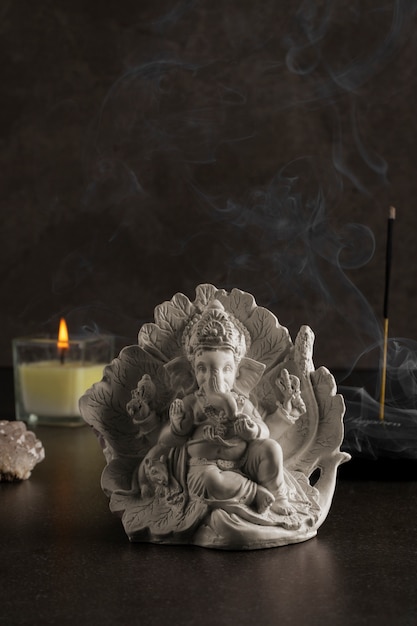 Free photo statuette representing buddha for tranquility and meditation