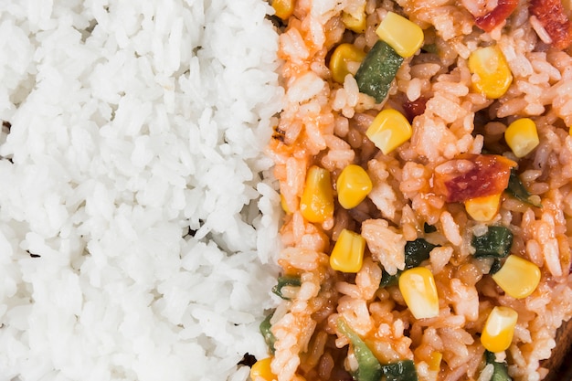 Free photo steam and fried rice backdrop