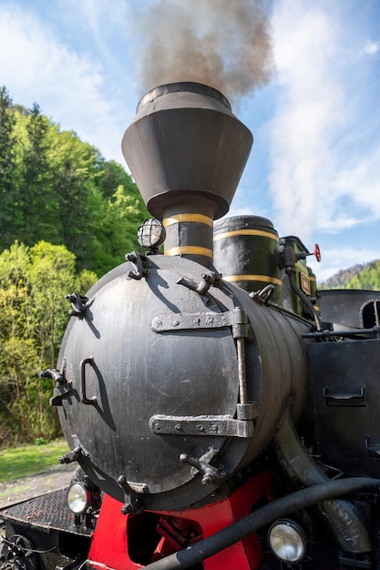 Free photo steam train mocanita on a railway station romania