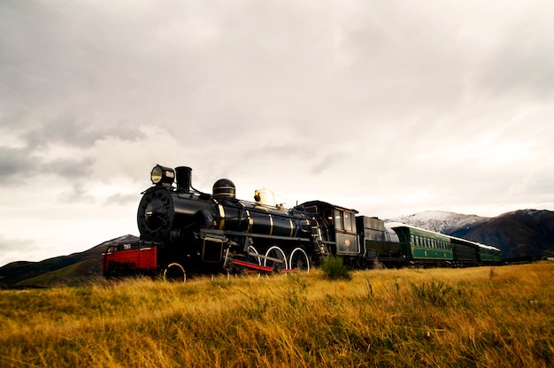 Free Photo steam train in a open countryside.