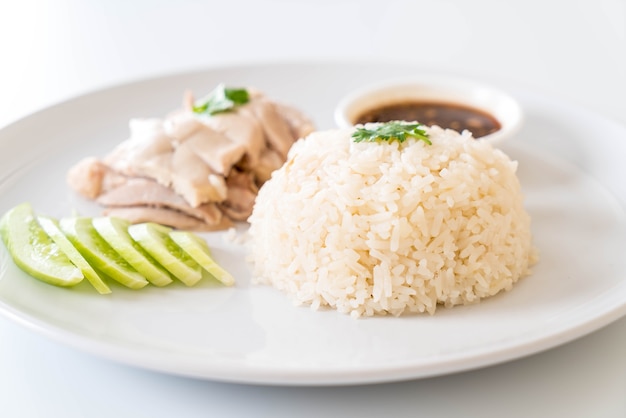 Steamed chicken with rice